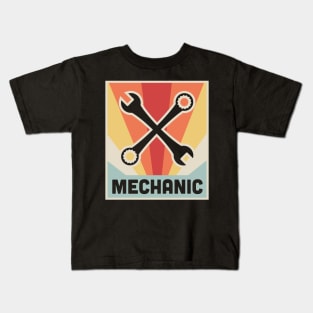 Vintage 70s Style Mechanic Poster Kids T-Shirt